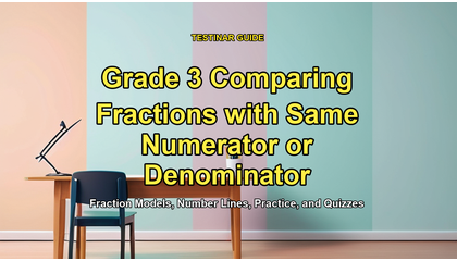 Grade 3 Comparing Fractions with Same Numerator or Denominator