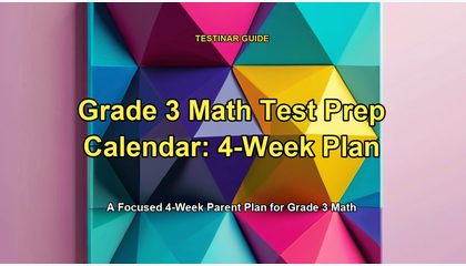 Grade 3 Math Test Prep Calendar: 4-Week Plan