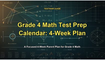 Grade 4 Math Test Prep Calendar: 4-Week Plan