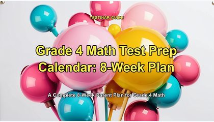 Grade 4 Math Test Prep Calendar: 8-Week Plan