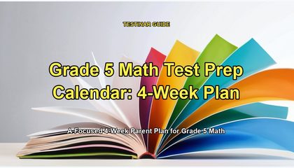 Grade 5 Math Test Prep Calendar: 4-Week Plan