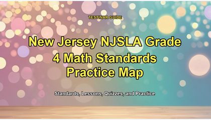 New Jersey NJSLA Grade 4 Math Standards Practice Map