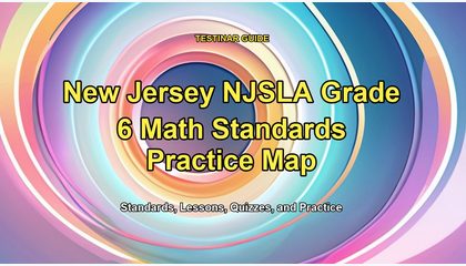 New Jersey NJSLA Grade 6 Math Standards Practice Map