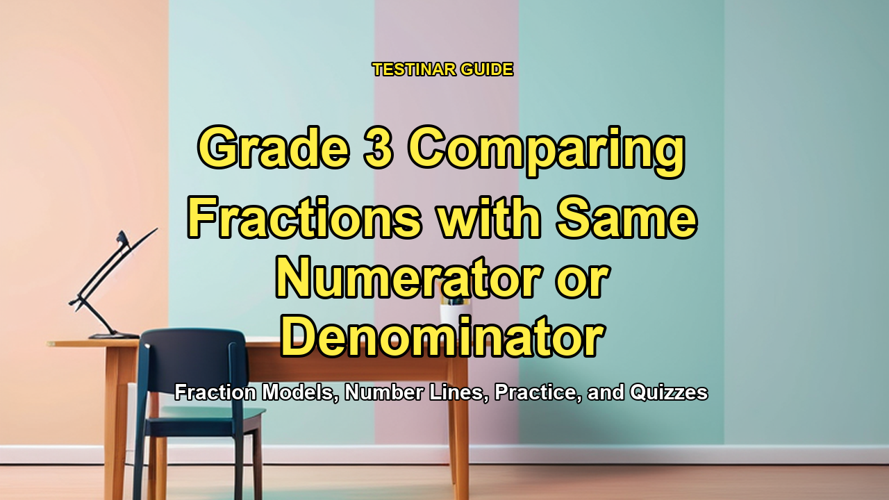 Grade 3 Comparing Fractions with Same Numerator or Denominator