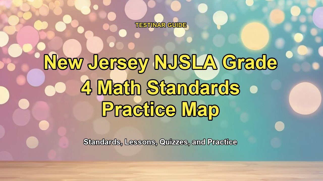 New Jersey NJSLA Grade 4 Math Standards Practice Map