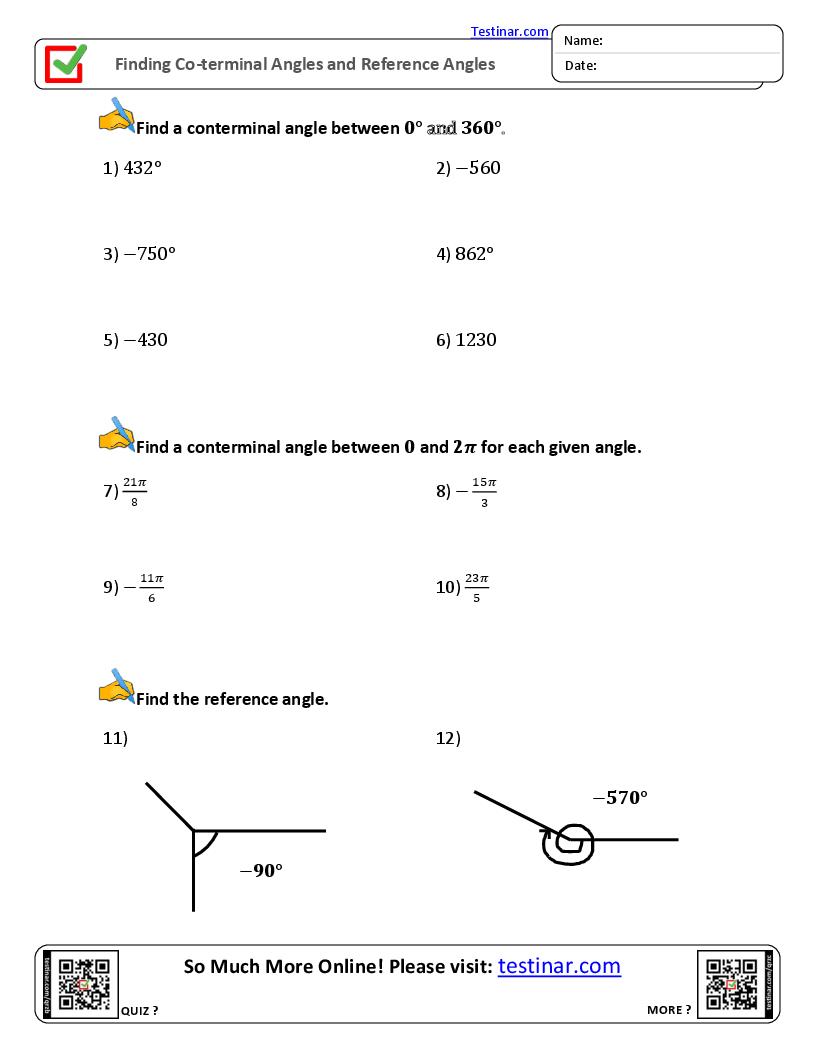 Finding Co-terminal Angles and Reference Angles