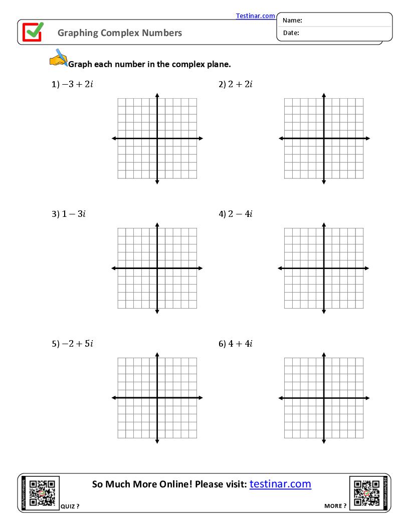 Graphing Complex Numbers Worksheets