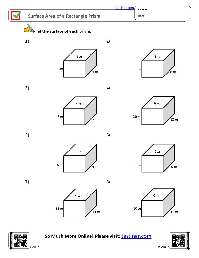 Surface Area of a Rectangle Prism