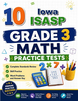 10 Iowa ISASP Grade 3 Math Practice Tests