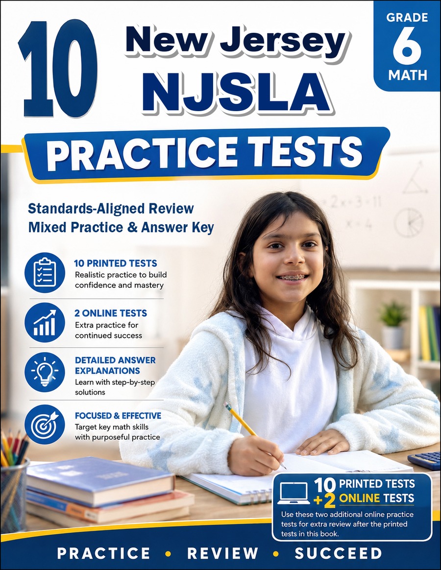 10 New Jersey NJSLA Grade 6 Math Practice Tests