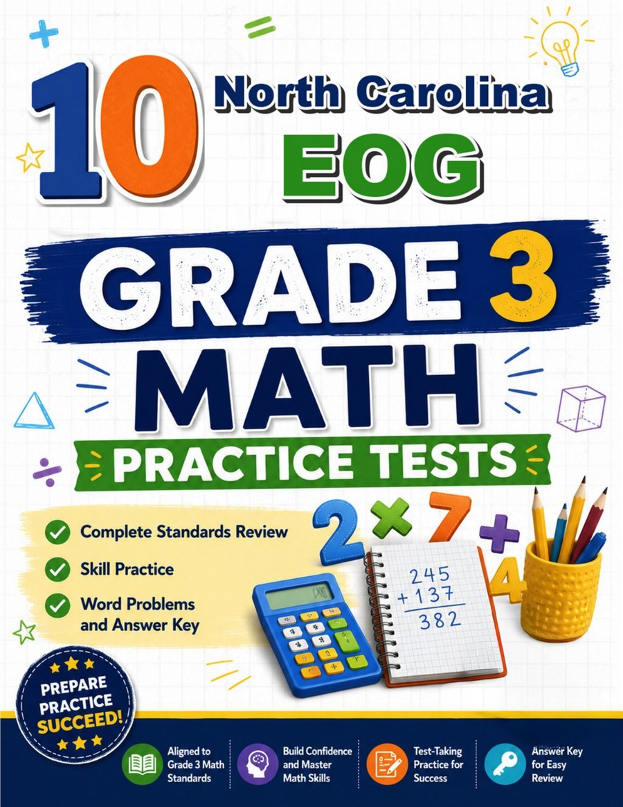 10 North Carolina EOG Grade 3 Math Practice Tests