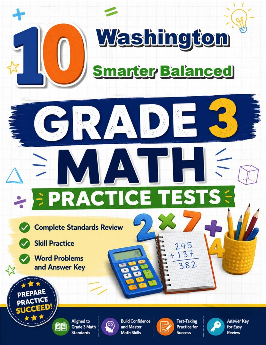 10 Washington Smarter Balanced Grade 3 Math Practice Tests