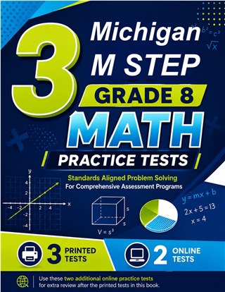 3 Michigan M STEP Grade 8 Math Practice Tests