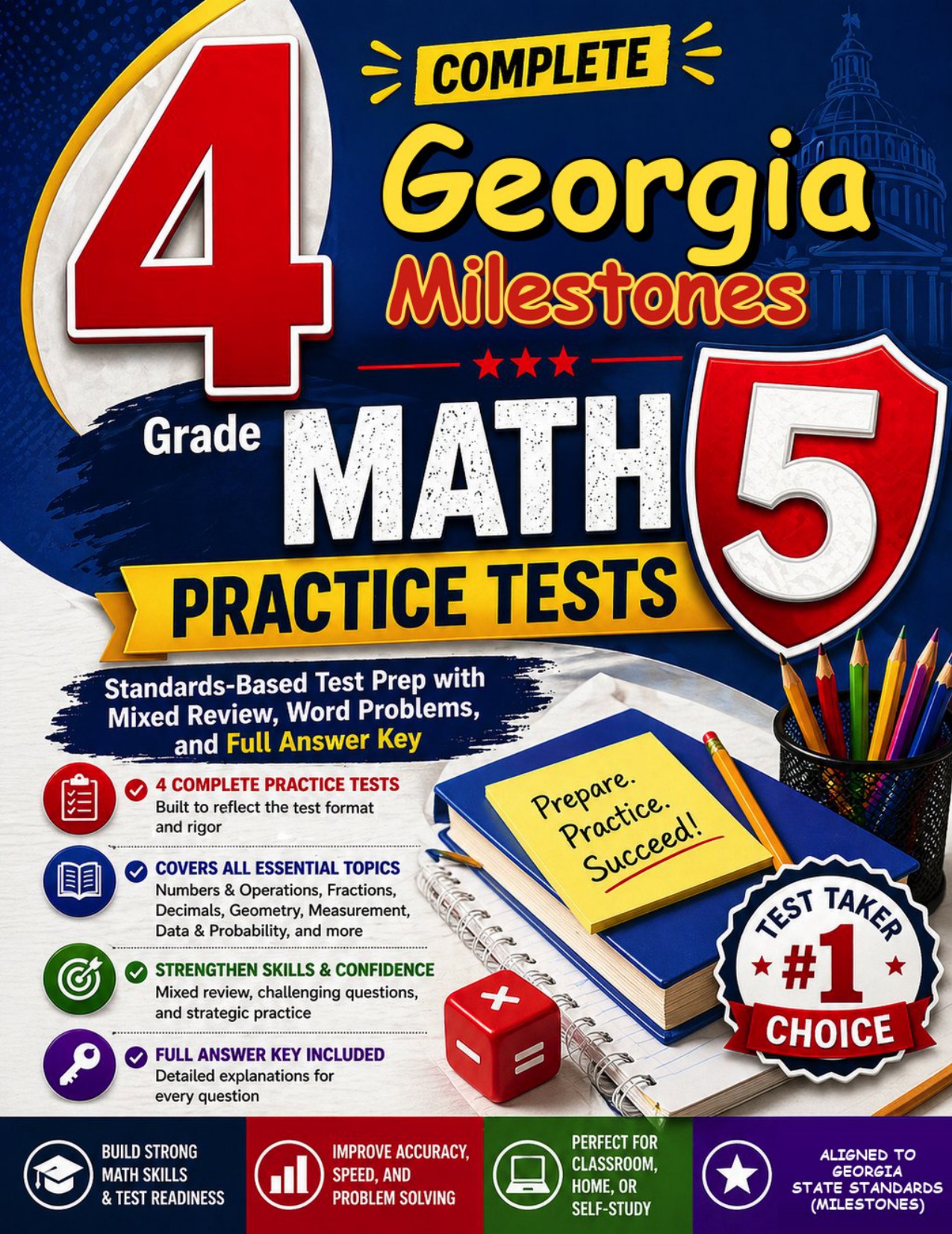 4 Georgia Milestones Grade 5 Math Practice Tests