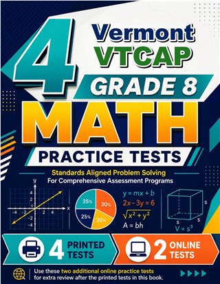 4 Vermont VTCAP Grade 8 Math Practice Tests
