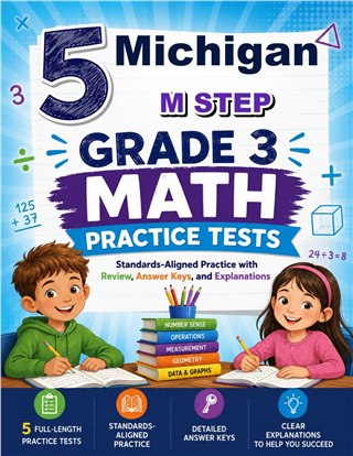 5 Michigan M STEP Grade 3 Math Practice Tests