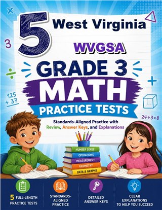5 West Virginia WVGSA Grade 3 Math Practice Tests