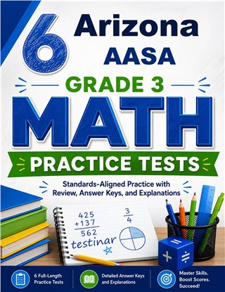 6 Arizona AASA Grade 3 Math Practice Tests