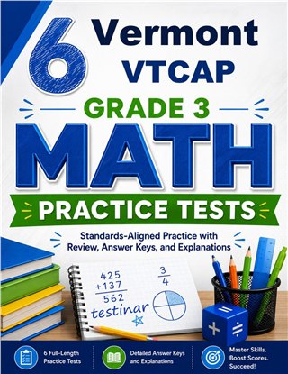 6 Vermont VTCAP Grade 3 Math Practice Tests