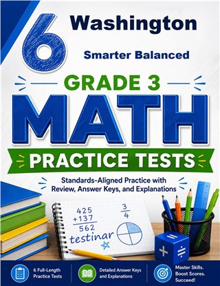 6 Washington Smarter Balanced Grade 3 Math Practice Tests