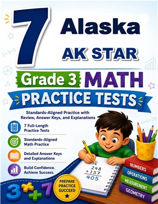 7 Alaska AK STAR Grade 3 Math Practice Tests
