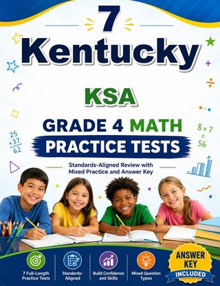 The Kentucky KSA Grade 4 Math Practice Tests Bundle workbook image for standards-aligned Kentucky KSA Grade 4 Math practice