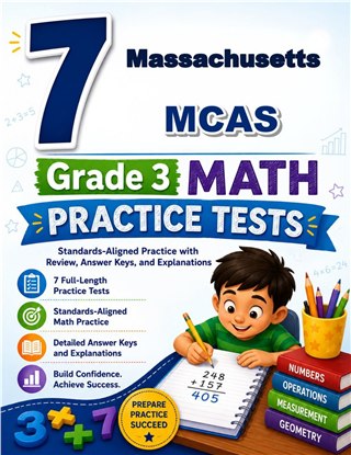 7 Massachusetts MCAS Grade 3 Math Practice Tests