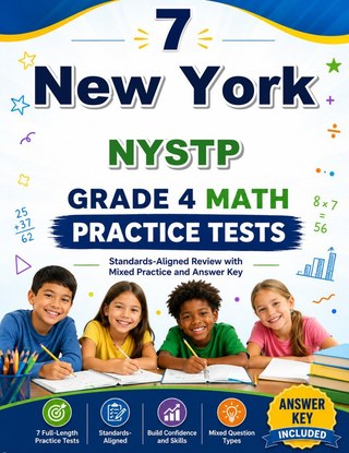 The New York NYSTP Grade 4 Math Practice Tests Bundle workbook image for standards-aligned New York NYSTP Grade 4 Math practice