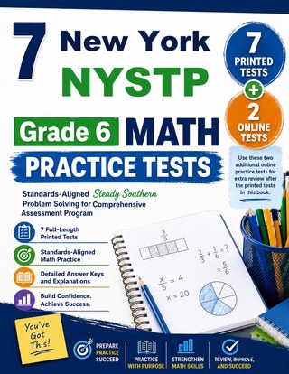 The New York NYSTP Grade 6 Math Practice Tests Bundle workbook image for standards-aligned New York NYSTP Grade 6 Math practice