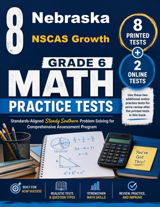 The Nebraska NSCAS Growth Grade 6 Math Practice Tests Bundle workbook image for standards-aligned Nebraska NSCAS Growth Grade 6 Math practice
