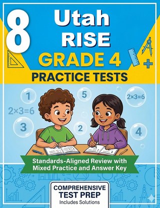 The Utah RISE Grade 4 Math Practice Tests Bundle workbook image for standards-aligned Utah RISE Grade 4 Math practice