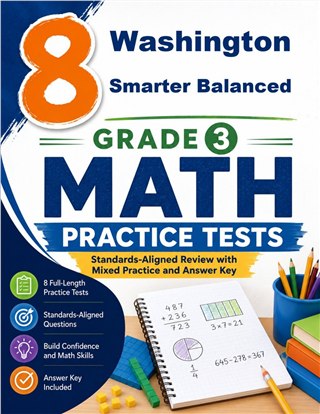 8 Washington Smarter Balanced Grade 3 Math Practice Tests