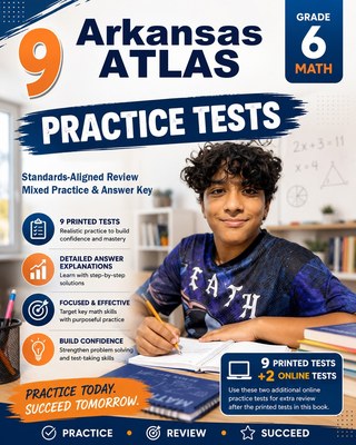 9 Arkansas ATLAS Grade 6 Math Practice Tests