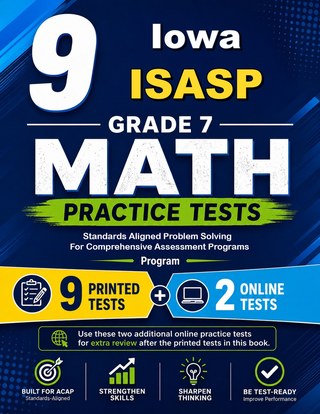 The Iowa ISASP Grade 7 Math Practice Tests Bundle workbook image for standards-aligned Iowa ISASP Grade 7 Math practice