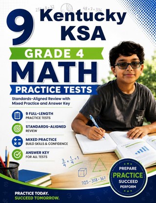 The Kentucky KSA Grade 4 Math Practice Tests Bundle workbook image for standards-aligned Kentucky KSA Grade 4 Math practice