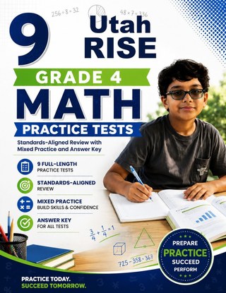 The Utah RISE Grade 4 Math Practice Tests Bundle workbook image for standards-aligned Utah RISE Grade 4 Math practice