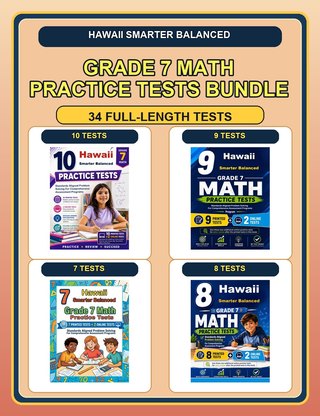 The Hawaii Smarter Balanced Grade 7 Math Practice Tests Bundle