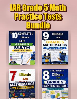 Illinois IAR Grade 5 Math Practice Tests Bundle cover