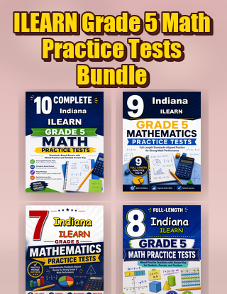 Indiana ILEARN Grade 5 Math Practice Tests Bundle cover