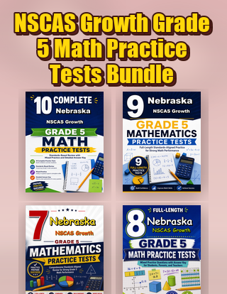 Nebraska NSCAS Growth Grade 5 Math Practice Tests Bundle cover