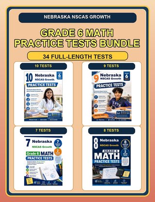 The Nebraska NSCAS Growth Grade 6 Math Practice Tests Bundle