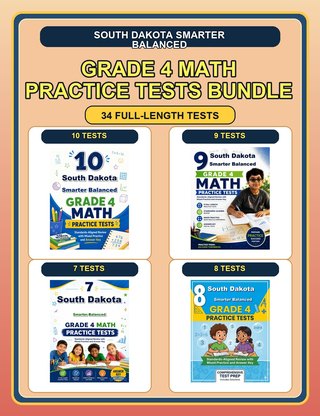 The South Dakota Smarter Balanced Grade 4 Math Practice Tests Bundle