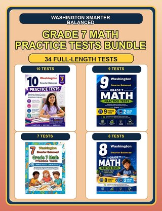 The Washington Smarter Balanced Grade 7 Math Practice Tests Bundle