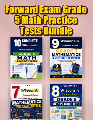 Wisconsin Forward Exam Grade 5 Math Practice Tests Bundle cover