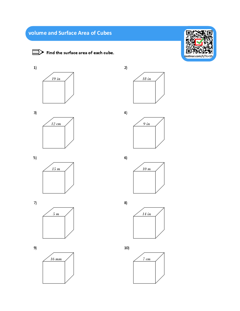 volume and Surface Area of Cubes